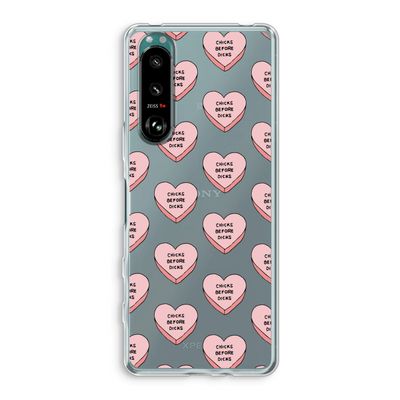 Chicks before dicks: Sony Xperia 5 III Transparant Hoesje