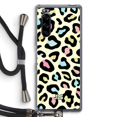 Leopard pattern: Sony Xperia 5 Transparant Hoesje met koord