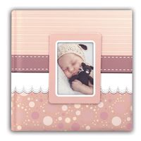 Fotoboek/fotoalbum Cinzia baby meisje met 30 paginas roze 31 x 31 x 3 cm   -