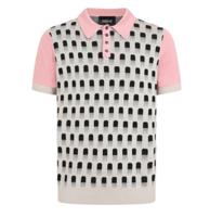 Collectif Pablo Romford Knitted Polo Shirt Grey Pink-XXL Collectif Pablo Romford Knitted Polo Shirt Grey Pink-XXL