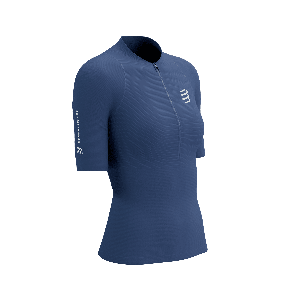 Compressport Trail racing postural ss top d - BLAUW - Dames