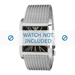 Armani horlogeband AR2012 Roestvrij staal (RVS) Zilver 28mm
