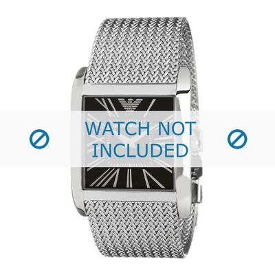 Armani horlogeband AR2012 Roestvrij staal (RVS) Zilver 28mm
