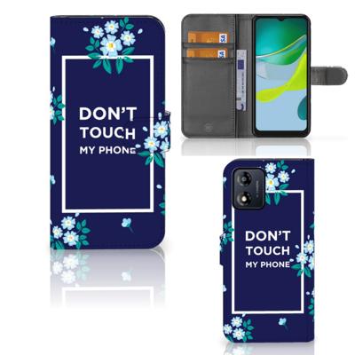 Motorola Moto E13 4G Portemonnee Hoesje Flowers Blue DTMP Motorola Moto E13 4G Portemonnee Hoesje Flowers Blue DTMP