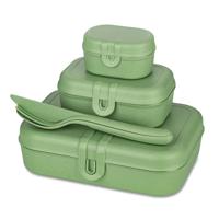 Koziol Bio-Circulair - Pascal Ready Lunchbox- en Bestekset - Gerecycled Zonnebloemolie - Groen