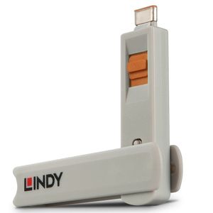 Lindy 40428 poortblokker Poortblokkeersleutel USB Type-C Grijs, Oranje 4 stuk(s)