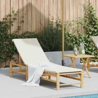 Ligstoel met kussens 55x199x30 cm bamboe