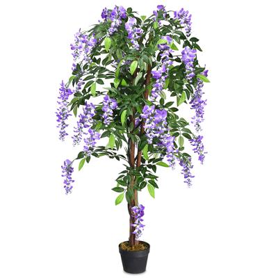 75cm/150cm/180cm Nep Blauwe Regen Boom Kunstmatige Groene Planten in Kwekerij Pot Decoratieve Bomen voor Thuis Kantoor Lobby