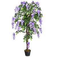 75cm/150cm/180cm Nep Blauwe Regen Boom Kunstmatige Groene Planten in Kwekerij Pot Decoratieve Bomen voor Thuis Kantoor Lobby