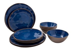 Bo-Camp Halo melamine serviesset - 12-delig - Blauw