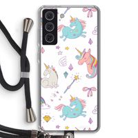 Fantasiewereld: Samsung Galaxy S21 FE Transparant Hoesje met koord