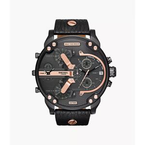 Diesel Heren DZ7350 zwart lederen quartz horloge