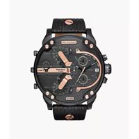 Diesel Heren DZ7350 zwart lederen quartz horloge