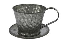 Bloempot kop ro Sannah L zink-L21B21H12,5CM