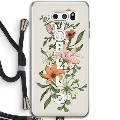 Hello bloemen: LG V30 Transparant Hoesje met koord