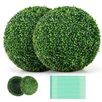 2 Kunstmatige Buxusbollen Decoratieve Ballen voor Binnen en Buiten Kunstmatige Plantenbollen voor Terras Voordeur Balkon Bruiloftsdecoratie
