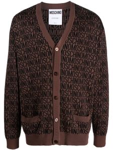 Moschino cardigan à motif monogrammé - Marron