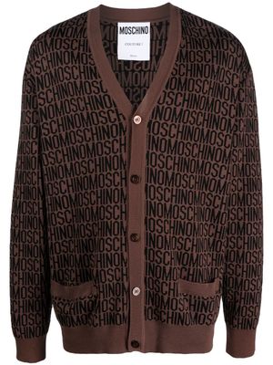 Moschino cardigan à motif monogrammé - Marron