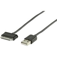 , USB 2.0 A - Samsung Tab 30pin Datakabel 1m (Zwart) , USB 2.0 A - Samsung Tab 30pin Datakabel 1m (Zwart)