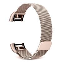 Smart Watch roestvrijstalen polsband horlogeband voor FITBIT charge 2 (Champagne goud)