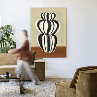 Urban Cotton Wandkleed 'Vivid Vase 03' 80 x 110cm in Frame - black