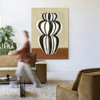 Urban Cotton Wandkleed 'Vivid Vase 03' 80 x 110cm in Frame - black