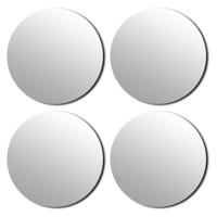 Plak spiegel tegels - 4x stuks - glas - zelfklevend - D30 cm - rond Plak spiegel tegels - 4x stuks - glas - zelfklevend - D30 cm - rond