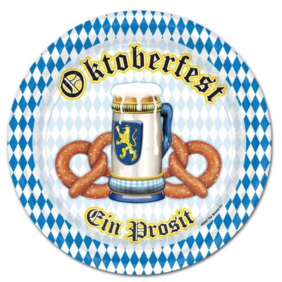 Oktoberfest thema bordjes 40x stuks 23 cm van karton