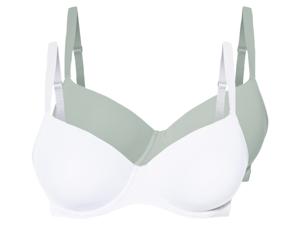 esmara 2 dames beugel-BH&apos;s (Mint/wit, 90C)