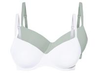 esmara 2 dames beugel-BH&apos;s (Mint/wit, 90C)