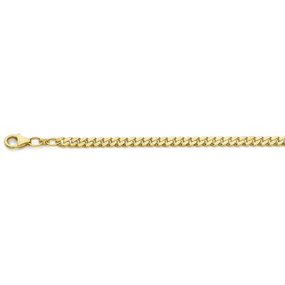 Ketting Gourmetschakel 4-zijdig geslepen geelgoud 4,1 mm
