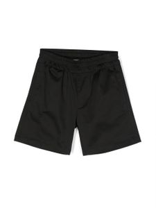 MSGM Kids short élastiqué à patch logo - Noir