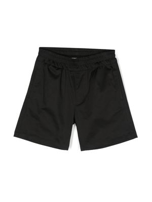 MSGM Kids short élastiqué à patch logo - Noir