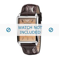 Armani horlogeband AR0408 Leder Bruin 20mm + bruin stiksel - thumbnail