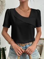 Casual Asymmetrical Plain Shirt - thumbnail