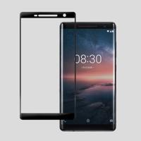 Voor Nokia 8 Sirocco 0.26 mm 9H 3D anti Blu-Ray explosieveilige volledig scherm gebogen warmte buigen gehard glas scherm film (zwart)