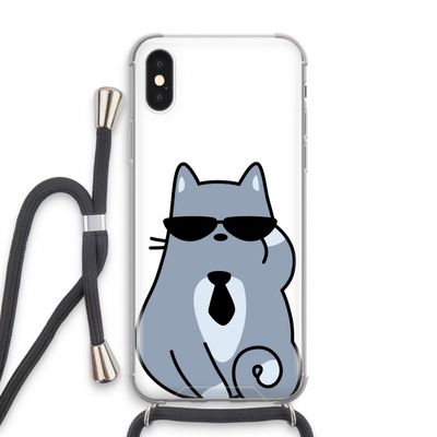 Cool cat: iPhone X Transparant Hoesje met koord
