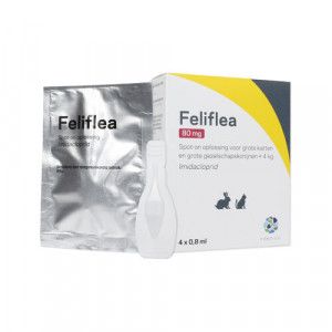 Feliflea 80 mg Spot-on oplossing voor kat en konijn (vanaf 4kg) 4 pipetten