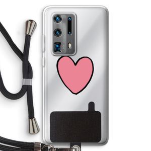 Hartje: Huawei P40 Pro Plus Transparant Hoesje met koord