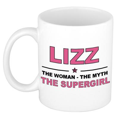 Lizz cadeau mok - Woman Myth Supergirl - naam koffiemok - 300 ml - collega - moederdag