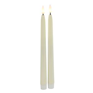 Countryfield LED dinerkaarsen - 2x st - creme wit - 28 cm - met afstandsbediening