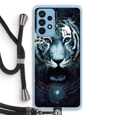 Darkness Tiger: Samsung Galaxy A52 Transparant Hoesje met koord