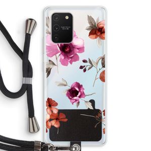 Geschilderde bloemen: Samsung Galaxy S10 Lite Transparant Hoesje met koord