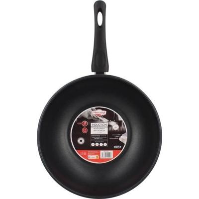 Wok - MENASTYL - 6020252 - Roestvrij staal - 28 cm - Geschikt voor alle kookplaten, inclusief inductie