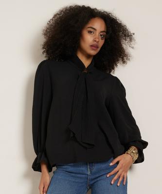 uni blouse met sjaalkraag