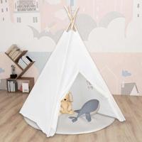 VidaXL Kindertipitent met tas 120x120x150 cm peachskin wit VidaXL Kindertipitent met tas 120x120x150 cm peachskin wit