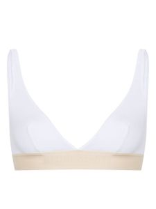 Palm Angels soutien-gorge triangle à bande logo - Blanc