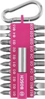 Bosch Accessoires Bosch schroefbitset | roze | met karabijnhaak | 21-delig - 2607012000