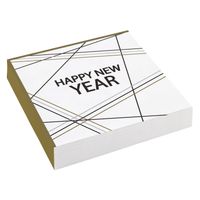 Amscan Servetten Happy New Year 16,5cm Papier 20 Stuks Wit/goud - thumbnail