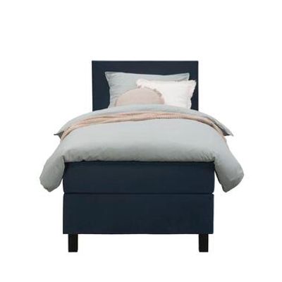 Boxspring Liv egaal - blauw - 90x200 cm - vierkante poot - Leen Bakker